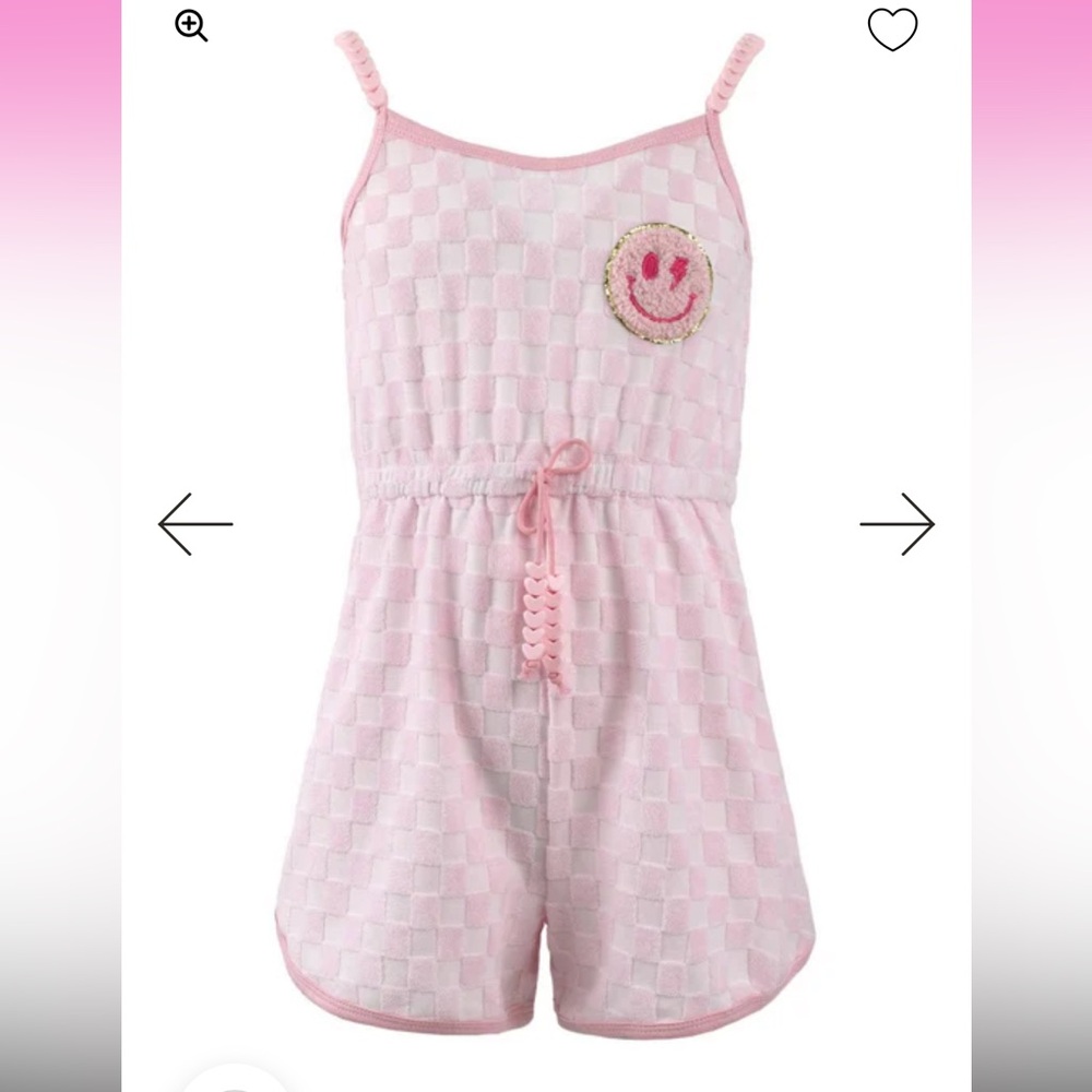 Lola + the boys Checkered Emoji Romper